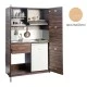 Πολυκουζίνα mini kitchen 125cm απόχρωση ξύλου δρυός οριζόντιο με αριστερή γούρνα και μεγάλες πόρτες για φοιτιτικά studios, γραφεία &καταλύματα