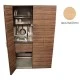 Πολυκουζίνα mini kitchen 125cm απόχρωση ξύλου δρυός οριζόντιο με αριστερή γούρνα και μεγάλες πόρτες για φοιτιτικά studios, γραφεία &καταλύματα