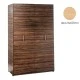 Πολυκουζίνα mini kitchen 125cm απόχρωση ξύλου δρυός οριζόντιο με αριστερή γούρνα και μεγάλες πόρτες για φοιτιτικά studios, γραφεία &καταλύματα