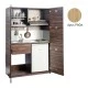 Πολυκουζίνα mini kitchen 125cm απόχρωση ξύλου δρυός ρόζοι με αριστερή γούρνα και μεγάλες πόρτες για φοιτιτικά studios, γραφεία &καταλύματα