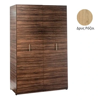 Πολυκουζίνα mini kitchen 125cm απόχρωση ξύλου δρυός ρόζοι με αριστερή γούρνα και μεγάλες πόρτες για φοιτιτικά studios, γραφεία &καταλύματα