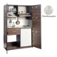 Πολυκουζίνα mini kitchen 125cm απόχρωση πεπαλαιωμένου ξύλου με αριστερή γούρνα και μεγάλες πόρτες για φοιτιτικά studios, γραφεία &καταλύματα