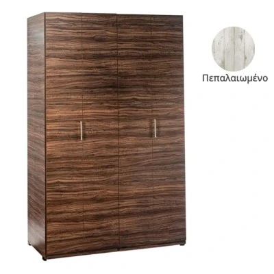 Πολυκουζίνα mini kitchen 125cm απόχρωση πεπαλαιωμένου ξύλου με αριστερή γούρνα και μεγάλες πόρτες για φοιτιτικά studios, γραφεία &καταλύματα