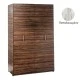 Πολυκουζίνα mini kitchen 125cm απόχρωση πεπαλαιωμένου ξύλου με αριστερή γούρνα και μεγάλες πόρτες για φοιτιτικά studios, γραφεία &καταλύματα