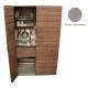 Πολυκουζίνα mini kitchen 125cm απόχρωση πατητής τσιμεντοκονίας με αριστερή γούρνα και μεγάλες πόρτες για φοιτιτικά studios, γραφεία &καταλύματα