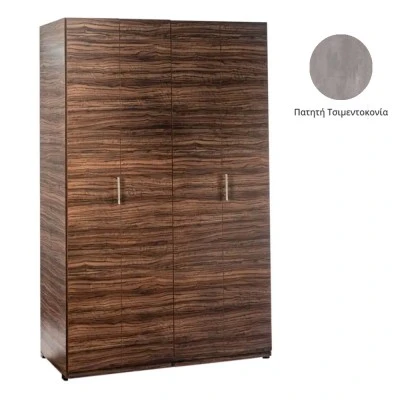 Πολυκουζίνα mini kitchen 125cm απόχρωση πατητής τσιμεντοκονίας με αριστερή γούρνα και μεγάλες πόρτες για φοιτιτικά studios, γραφεία &καταλύματα
