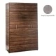 Πολυκουζίνα mini kitchen 125cm απόχρωση πατητής τσιμεντοκονίας με αριστερή γούρνα και μεγάλες πόρτες για φοιτιτικά studios, γραφεία &καταλύματα