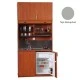 Πολυκουζίνα mini kitchen 125cm με πατάρι & αριστερή γούρνα απόχρωση γκρι για ξενώνες, γραφεία & φοιτητικά studio