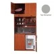 Πολυκουζίνα mini kitchen 125cm με πατάρι & αριστερή γούρνα απόχρωση γκρι για ξενώνες, γραφεία & φοιτητικά studio