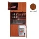 Πολυκουζίνα mini kitchen 125cm με πατάρι & αριστερή γούρνα απόχρωση κερασιάς για ξενώνες, γραφεία & φοιτητικά studio