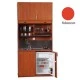 Πολυκουζίνα mini kitchen 125cm με πατάρι & αριστερή γούρνα απόχρωση κόκκινη για ξενώνες, γραφεία & φοιτητικά studio
