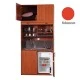 Πολυκουζίνα mini kitchen 125cm με πατάρι & αριστερή γούρνα απόχρωση κόκκινη για ξενώνες, γραφεία & φοιτητικά studio