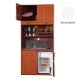 Πολυκουζίνα mini kitchen 125cm με πατάρι & αριστερή γούρνα απόχρωση λευκή για ξενώνες, γραφεία & φοιτητικά studio