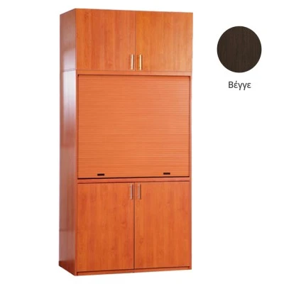 Πολυκουζίνα mini kitchen 125cm με πατάρι & αριστερή γούρνα απόχρωση βέγγε για ξενώνες, γραφεία & φοιτητικά studio