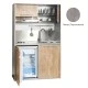 Πολυκουζίνα mini kitchen 125cm απόχρωση πατητή τσιμεντοκονία με δεξιά γούρνα και πορτάκια για ξενώνες, γραφεία & φοιτητικά studio