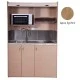 Πολυκουζίνα mini kitchen 140cm απόχρωση δρυς sychro με δεξιά γούρνα για ξενώνες, γραφεία & φοιτητικά studio