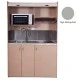 Πολυκουζίνα mini kitchen 140cm απόχρωση γκρι με δεξιά γούρνα για ξενώνες, γραφεία & φοιτητικά studio Πολυκουζίνα mini kitchen 140cm απόχρωση γκρι με δεξιά γούρνα για ξενώνες, γραφεία & φοιτητικά studio