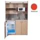 Πολυκουζίνα mini kitchen 140cm απόχρωση κόκκινη με δεξιά γούρνα για ξενώνες, γραφεία & φοιτητικά studio Πολυκουζίνα mini kitchen 140cm απόχρωση κόκκινη με δεξιά γούρνα για ξενώνες, γραφεία & φοιτητικά studio