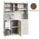 Πολυκουζίνα mini kitchen 160cm απόχρωση καρυδιάς για ξενώνες, γραφεία & φοιτητικά studio