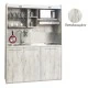 Πολυκουζίνα mini kitchen 160cm απόχρωση πεπαλαιωμένου για ξενώνες, γραφεία & φοιτητικά studio
