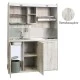Πολυκουζίνα mini kitchen 160cm απόχρωση πεπαλαιωμένου για ξενώνες, γραφεία & φοιτητικά studio