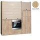 Πολυκουζίνα mini kitchen 190cm με μεγάλο ψυγείο & μεγάλο φούρνο απόχρωση δρυς ρόζοι για γραφεία, studios & καταλύματα airbnb
