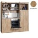 Πολυκουζίνα mini kitchen 190cm με μεγάλο ψυγείο & μεγάλο φούρνο απόχρωση δρυς sychro για γραφεία, studios & καταλύματα airbnb Πολυκουζίνα mini kitchen 190cm με μεγάλο ψυγείο & μεγάλο φούρνο απόχρωση δρυς sychro για γραφεία, studios & καταλύματα airbnb
