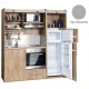 Πολυκουζίνα mini kitchen 190cm με μεγάλο ψυγείο & μεγάλο φούρνο απόχρωση γκρι για γραφεία, studios & καταλύματα airbnb