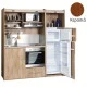 Πολυκουζίνα mini kitchen 190cm με μεγάλο ψυγείο & μεγάλο φούρνο απόχρωση κερασιάς για γραφεία, studios & καταλύματα airbnb