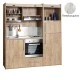 Πολυκουζίνα mini kitchen 190cm με μεγάλο ψυγείο & μεγάλο φούρνο απόχρωση πεπαλαιωμένου για γραφεία, studios & καταλύματα airbnb