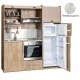Πολυκουζίνα mini kitchen 190cm με μεγάλο ψυγείο & μεγάλο φούρνο απόχρωση πεπαλαιωμένου για γραφεία, studios & καταλύματα airbnb