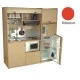 Πολυκουζίνα mini kitchen 190cm με μεγάλο ψυγείο & μικρό φουρνάκι απόχρωση κόκκινη για ξενώνες & γραφεία