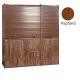 Πολυκουζίνα mini kitchen 190cm με μικρό ψυγείο & μικρό φουρνάκι απόχρωση κερασιάς για ξενώνες & γραφεία