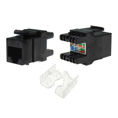 Keystone jack RJ45 UTP CAT 6 KRONE type 180° πρίζας / patch panel μαύρο με UL KJ6-05 SUT Keystone jack RJ45 UTP CAT 6 KRONE type 180° πρίζας / patch panel μαύρο με UL KJ6-05 SUT