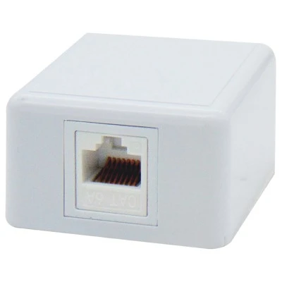 Πρίζα δικτύου επίτοιχη 1P με keystone jack CAT 6A SUT 