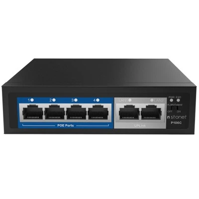 Ethernet switch 10/100Mbps 6 θυρών με 4P POE 802.0at/af P106C STONET