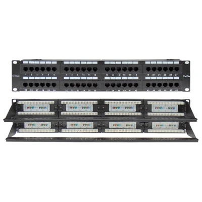 Patch panel CAT5e UTP 48 θυρών για rack 19" χωρητικότητας 2U με οδηγό καλωδίων SAFEWELL Patch panel CAT5e UTP 48 θυρών για rack 19" χωρητικότητας 2U με οδηγό καλωδίων SAFEWELL