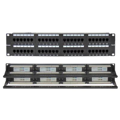 Patch panel CAT6 UTP 48P για rack 19" 2U με οδηγό καλωδίων SAFEWELL