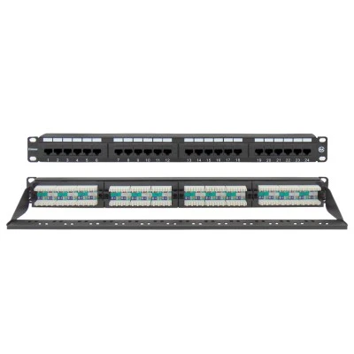 Patch panel CAT6A UTP 24 θυρών για rack 19" 1U με οδηγό καλωδίων SAFEWELL Patch panel CAT6A UTP 24 θυρών για rack 19" 1U με οδηγό καλωδίων SAFEWELL
