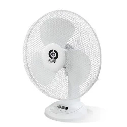 Ανεμιστήρας επιτραπέζιος 50W λευκός 16" με 3 πτερύγια PVC και 3 ταχύτητες 40db αθόρυβης λειτυοργίας