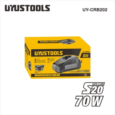 Φορτιστής μπαταρίας 20V UYUSTOOLS UY-CRB202 2,4A με βύσμα VDE και ισχύ 70W