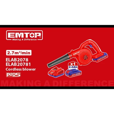 Φυσητήρας αέρος μπαταρίας 20V EMTOP ELAB2078 με παροχή αέρα έως 2,7m³/min Φυσητήρας αέρος μπαταρίας 20V EMTOP ELAB2078 με παροχή αέρα έως 2,7m³/min