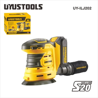 Παλμικό τριβείο μπαταρίας 20V 125mm UYUSTOOLS MK-ILJ202 με 1 μπαταρία 2Ah, φορτιστή και 3 γυαλόχαρτα