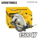 Δισκοπρίονο ηλεκτρικό 185mm 1500W UYUSTOOLS UY-SCC02-185 με ρυθμιζόμενο βάθος κοπής και γωνία λοξής κοπής 0°–45°