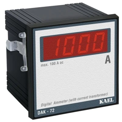 Ψηφιακό αμπερόμετρο KAEL DAK-72 πόρτας-πίνακος 1Φ 1-100A 72x72mm