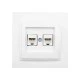 Πρίζα τηλεφώνου διπλή 2x(RJ11623JK) λευκό Mono Electric Despina Πρίζα τηλεφώνου διπλή 2x(RJ11623JK) λευκό Mono Electric Despina