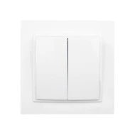Διακόπτης διπλός αλέ-ρετούρ A/R Mono Electric λευκό σειρά Despina Metallic