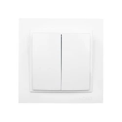 Διακόπτης διπλός αλέ-ρετούρ A/R Mono Electric λευκό σειρά Despina Metallic