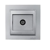 Πρίζα τηλεόρασης TV τερματική Mono Electric ασημί σειρά Despina Metallic