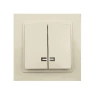 Διακόπτης κομμυτατέρ K/R φωτιζόμενος κρεμ Mono Electric σειρά Despina Διακόπτης κομμυτατέρ K/R φωτιζόμενος κρεμ Mono Electric σειρά Despina